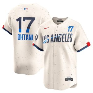 Shohei Ohtani 17 Los Angeles Dodgers 2024 City Connect Limited Cream Men Jersey