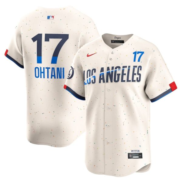 Shohei Ohtani 17 Los Angeles Dodgers 2024 City Connect Limited Cream Men Jersey