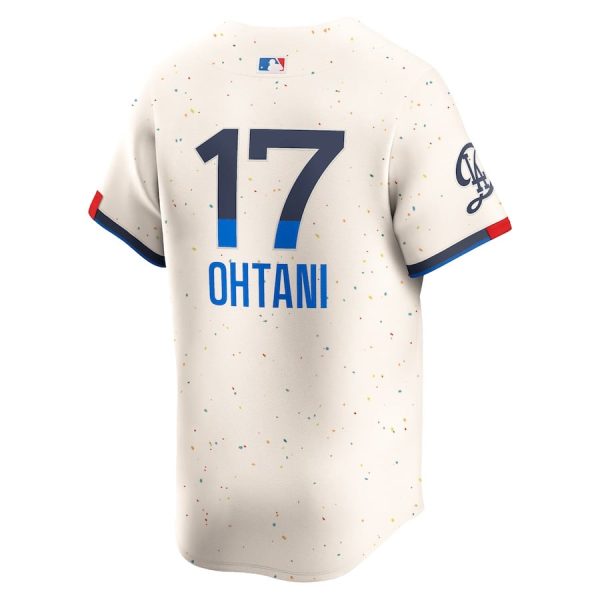 Shohei Ohtani 17 Los Angeles Dodgers 2024 City Connect Limited Cream Men Jersey - Image 3