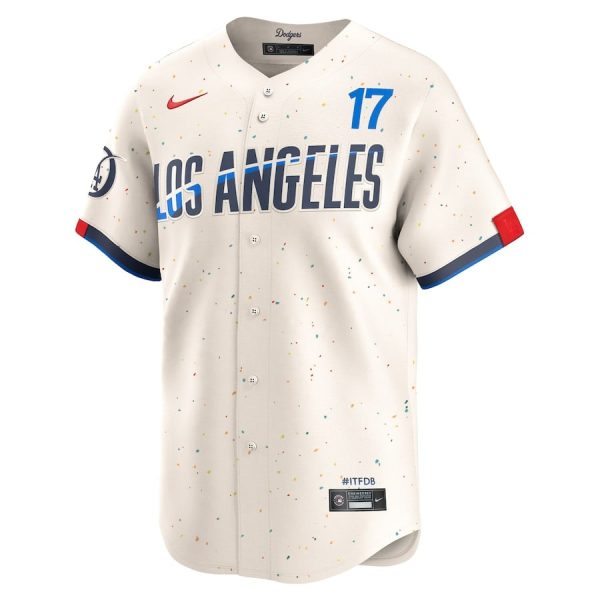 Shohei Ohtani 17 Los Angeles Dodgers 2024 City Connect Limited Cream Men Jersey - Image 2