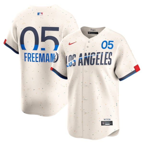 Freddie Freeman 5 Los Angeles Dodgers 2024 City Connect Limited Cream Men Jersey