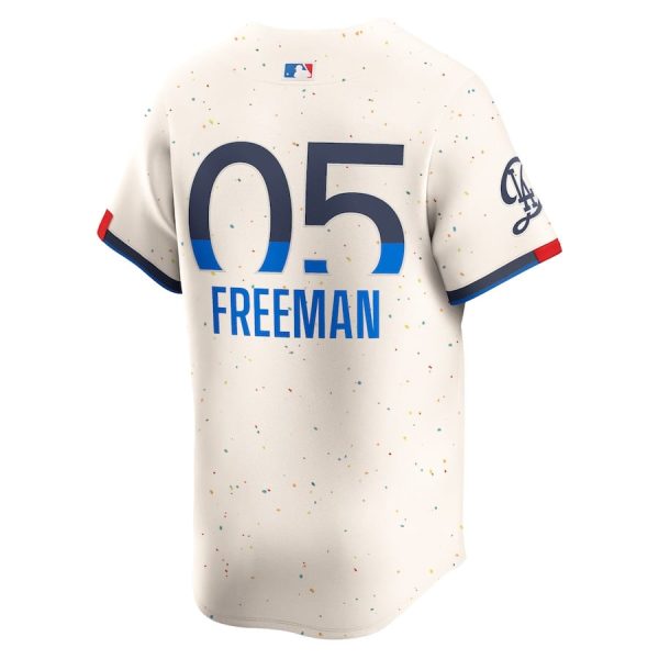 Freddie Freeman 5 Los Angeles Dodgers 2024 City Connect Limited Cream Men Jersey - Image 3