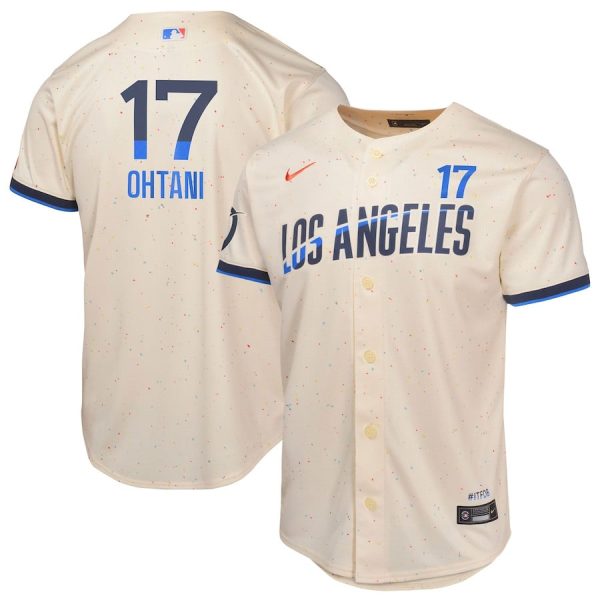 Shohei Ohtani 17 Los Angeles Dodgers 2024 City Connect Cream Limited Youth Jersey