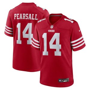 Ricky Pearsall 14 San Francisco 49ers Game Scarlet Men Jersey For Sale