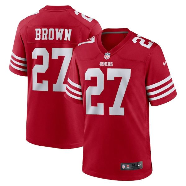 Ji'Ayir Brown 27 San Francisco 49ers Game Scarlet Men Jersey For Sale