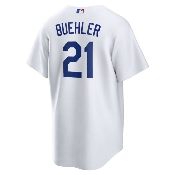 Walker Buehler 21 Los Angeles Dodgers Home White Men Player Jersey - Image 3