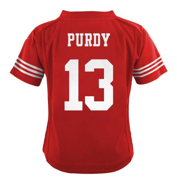 Brock Purdy 13 San Francisco 49ers Game Scarlet YOUTH Jersey For Sale - Image 3