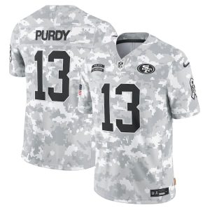 Brock Purdy 13 San Francisco 49ers 2024 Salute to Service Limited Arctic Camo Men Jersey For Sale