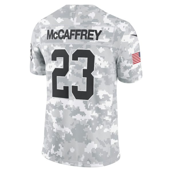 Christian McCaffrey 23 San Francisco 49ers 2024 Salute to Service Limited Arctic Camo Men Jersey - Image 3