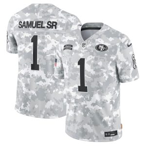 Deebo Samuel Sr 1 San Francisco 49ers 2024 Salute to Service Limited Arctic Camo Men Jersey