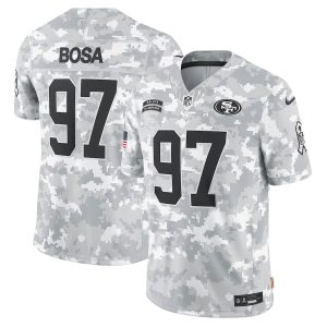 Nick Bosa 97 San Francisco 49ers 2024 Salute to Service Limited Arctic Camo Men Jersey