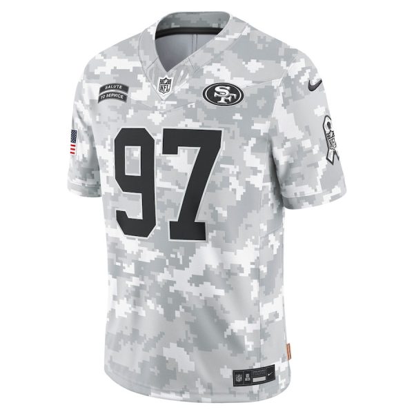 Nick Bosa 97 San Francisco 49ers 2024 Salute to Service Limited Arctic Camo Men Jersey - Image 2