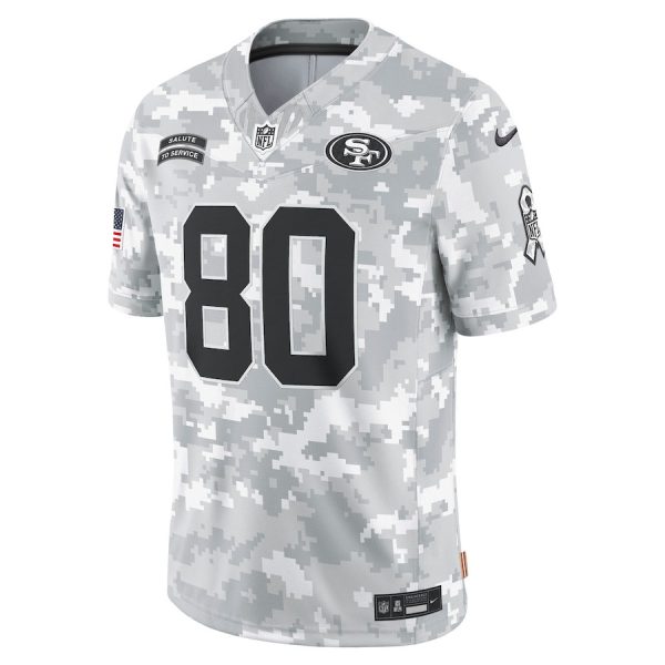 Jerry Rice 80 San Francisco 49ers 2024 Salute to Service Retired Player Limited Arctic Camo Men Jersey - Image 2