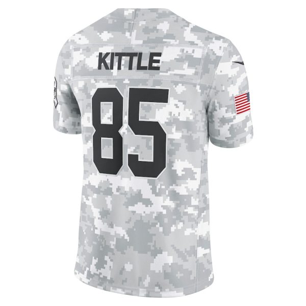 George Kittle 85 San Francisco 49ers 2024 Salute to Service Limited Arctic Camo Men Jersey - Image 3