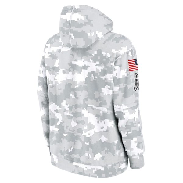 San Francisco 49ers 2024 Salute to Service Club Fleece Pullover Arctic Camo Men Hoodie - Image 3