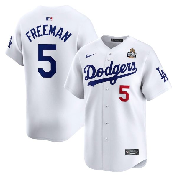 Freddie Freeman 5 Los Angeles Dodgers 2024 World Series Home Limited Player White Men Jersey