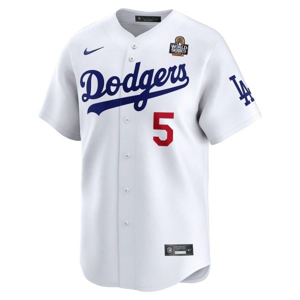 Freddie Freeman 5 Los Angeles Dodgers 2024 World Series Home Limited Player White Men Jersey - Image 3