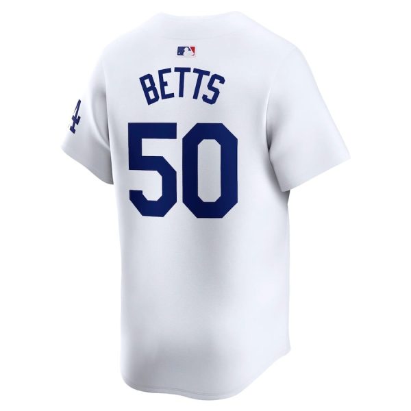 Mookie Betts 50 Los Angeles Dodgers 2024 World Series Home Limited Player White Men Jersey - Image 3