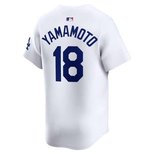 Yoshinobu Yamamoto 18 Los Angeles Dodgers 2024 World Series Home Limited Player Men Jersey - White - Image 3