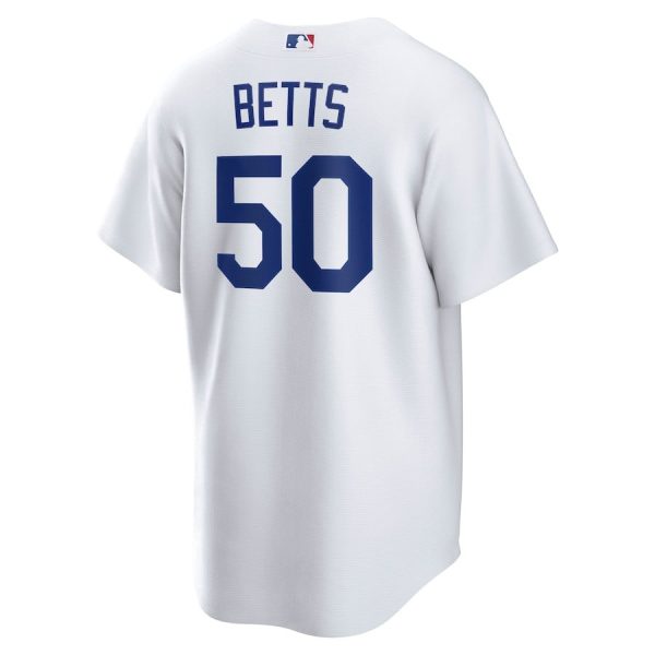 Mookie Betts 50 Los Angeles Dodgers 2024 World Series Home Player White Men Jersey - Image 3