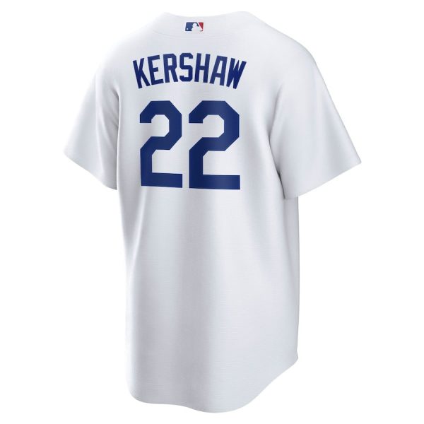 Clayton Kershaw 22 Los Angeles Dodgers 2024 World Series Home Player White Men Jersey - Image 3