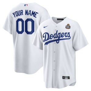 Los Angeles Dodgers 2024 World Series Home Custom White Men Jersey