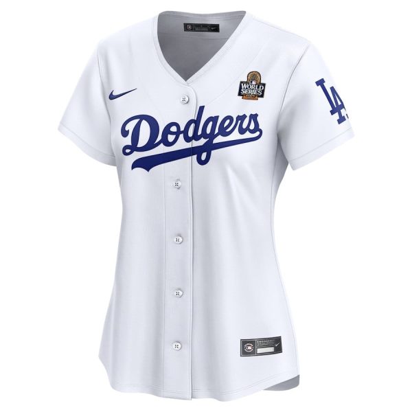 Los Angeles Dodgers Women's 2024 World Series White Home Limited Jersey - Image 2