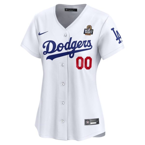 Los Angeles Dodgers Women's 2024 World Series Home White Custom Limited Jersey - Image 2