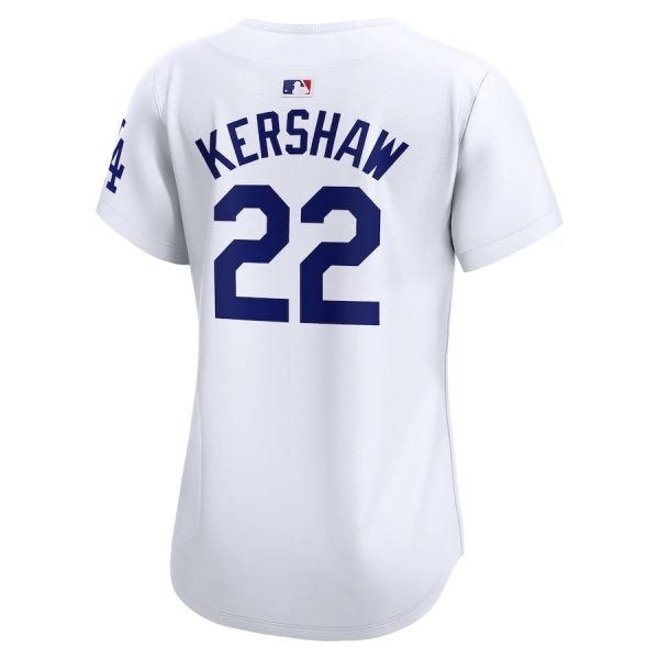 Clayton Kershaw 22 Los Angeles Dodgers Women's 2024 World Series White Limited Player Jersey - Image 3