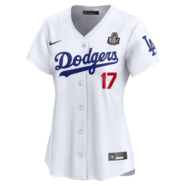 Shohei Ohtani 17 Los Angeles Dodgers Women's 2024 World Series White Limited Player Jersey - Image 2