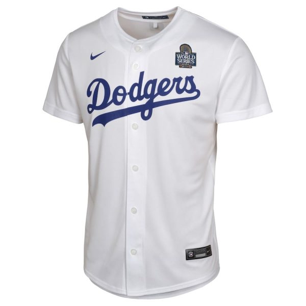 Mookie Betts 50 Los Angeles Dodgers 2024 World Series Game White YOUTH Jersey - Image 2