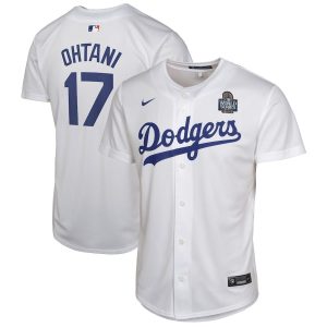 Shohei Ohtani 17 Los Angeles Dodgers 2024 World Series Game White YOUTH Jersey