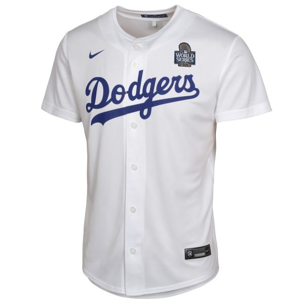 Shohei Ohtani 17 Los Angeles Dodgers 2024 World Series Game White YOUTH Jersey - Image 2