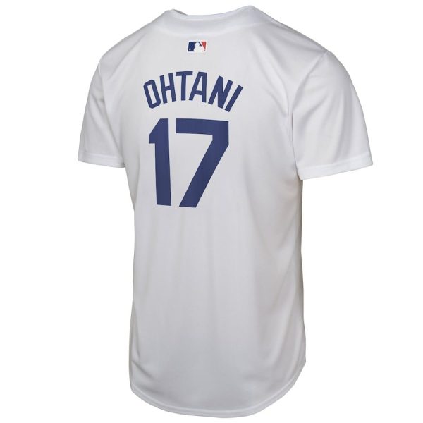 Shohei Ohtani 17 Los Angeles Dodgers 2024 World Series Game White YOUTH Jersey - Image 3