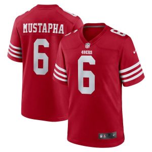 Malik Mustapha 6 San Francisco 49ers Game Scarlet Men Jersey For Sale