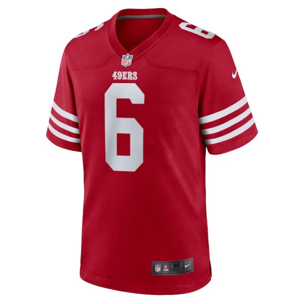 Malik Mustapha 6 San Francisco 49ers Game Scarlet Men Jersey For Sale - Image 2