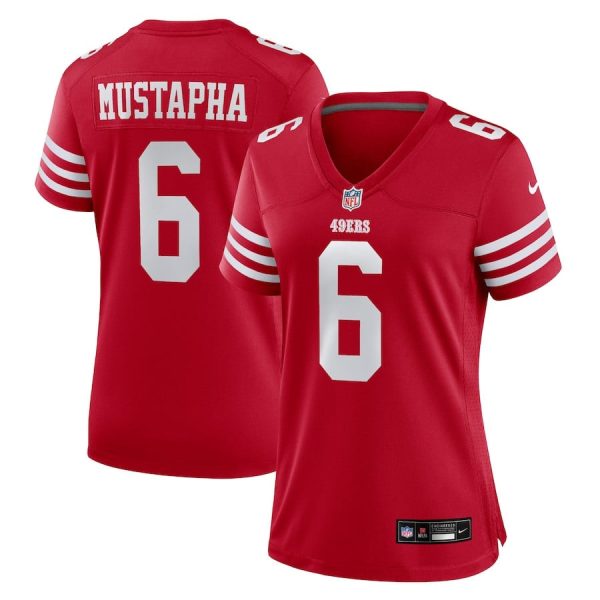 Malik Mustapha 6 San Francisco 49ers Scarlet Women's Jersey For Sale