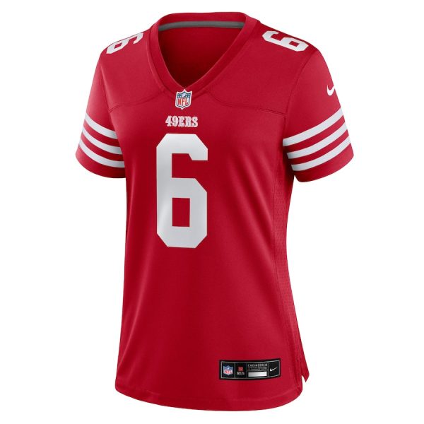 Malik Mustapha 6 San Francisco 49ers Scarlet Women's Jersey For Sale - Image 2