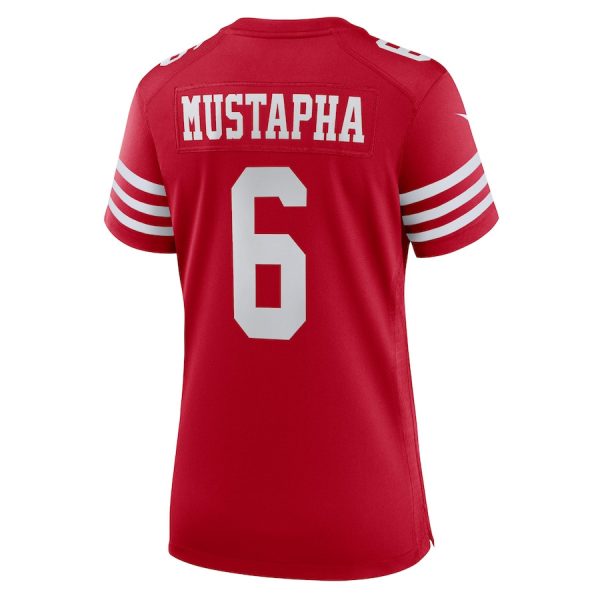 Malik Mustapha 6 San Francisco 49ers Scarlet Women's Jersey For Sale - Image 3