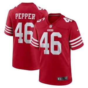 Taybor Pepper 46 San Francisco 49ers Game Scarlet Men Jersey For Sale