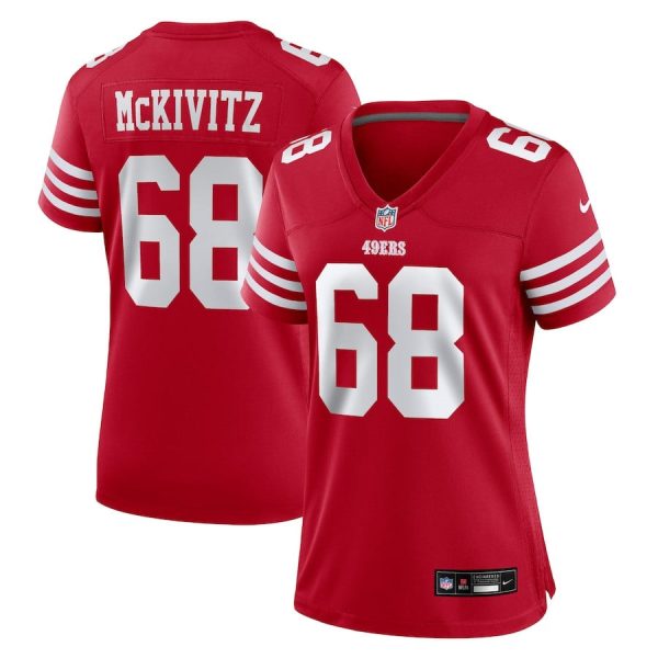 Colton McKivitz 68 San Francisco 49ers Scarlet Women’s Game Jersey For Cheap