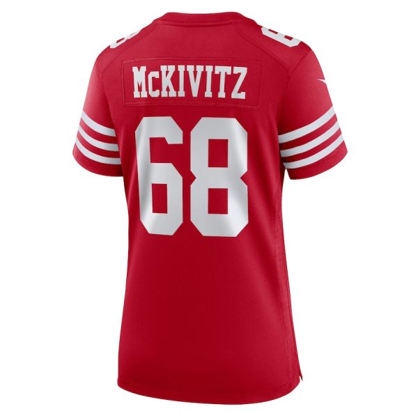 Colton McKivitz 68 San Francisco 49ers Scarlet Women’s Game Jersey For Cheap - Image 3