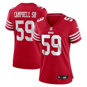 De'Vondre Campbell 59 San Francisco 49ers Scarlet Women’s Game Jersey For Cheap