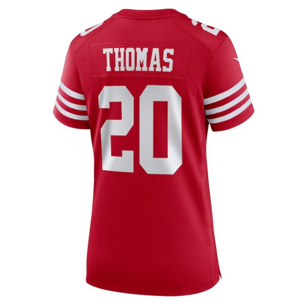 Ambry Thomas 20 San Francisco 49ers Women's Game Jersey - Scarlet - Image 3