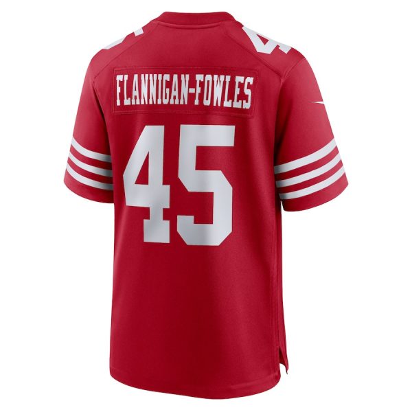 Demetrius Flannigan-Fowles 45 San Francisco 49ers Game Men Jersey - Scarlet - Image 3