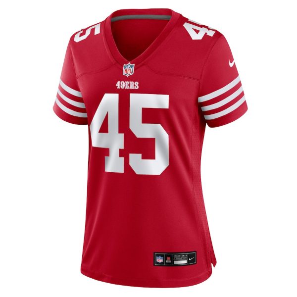 Demetrius Flannigan-Fowles 45 San Francisco 49ers Women's Game Jersey - Scarlet - Image 2