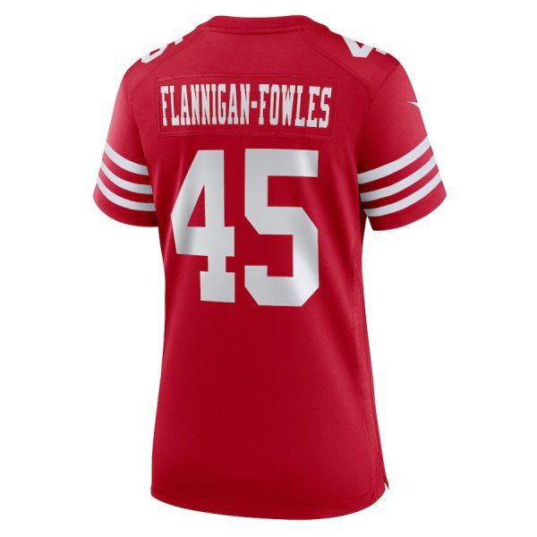 Demetrius Flannigan-Fowles 45 San Francisco 49ers Women's Game Jersey - Scarlet - Image 3