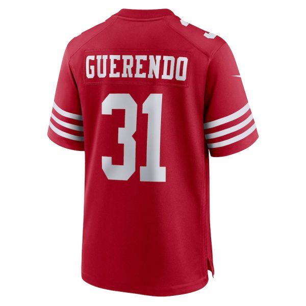 Isaac Guerendo 31 San Francisco 49ers Game Men Jersey - Scarlet - Image 3