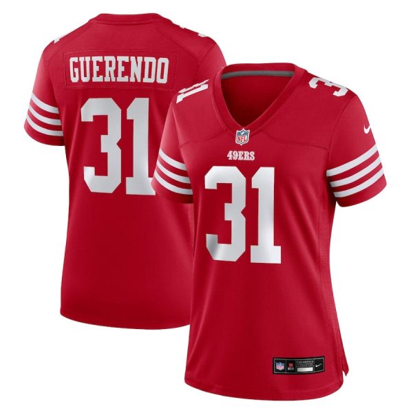 Isaac Guerendo 31 San Francisco 49ers Women's Game Jersey - Scarlet