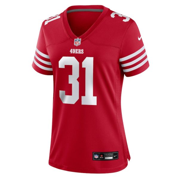 Isaac Guerendo 31 San Francisco 49ers Women's Game Jersey - Scarlet - Image 2